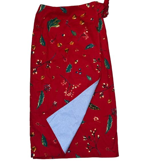 Coldwater Creek Fall berries and nuts Long autumn wrap cotton skirt women small - Picture 2 of 8